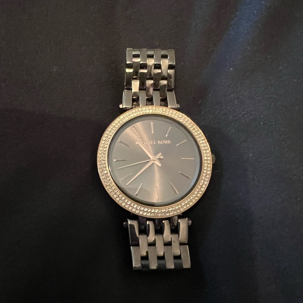 Michael Kors Silver Watch with Crystal Accents